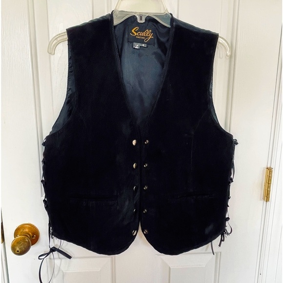 Skully Other - SCULLY Mens XL Vest Black Genuine Leather Suede Western Biker gear